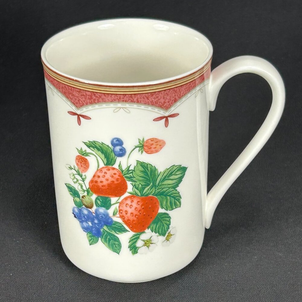 colorful floral art coffee mug. Mikasa HK222 Berry Delight